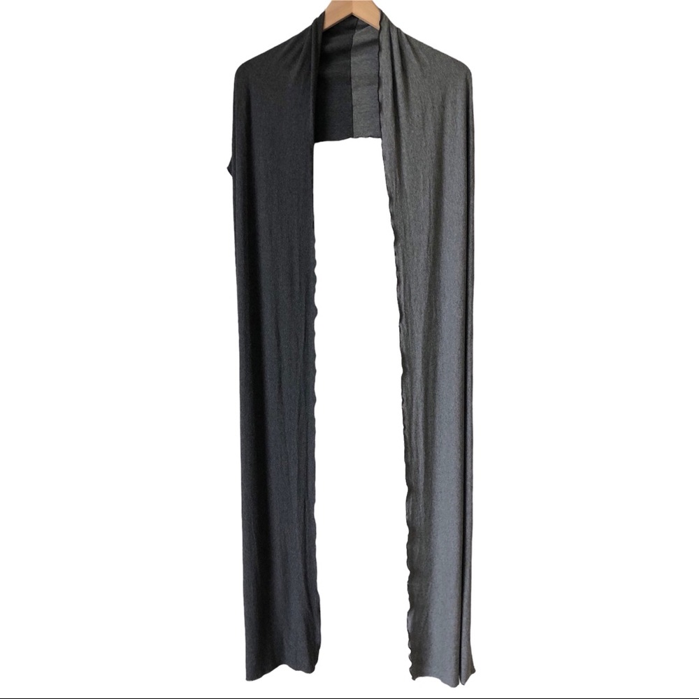 Angel Rox Obi Sash extra long scarf shawl belt grey color block